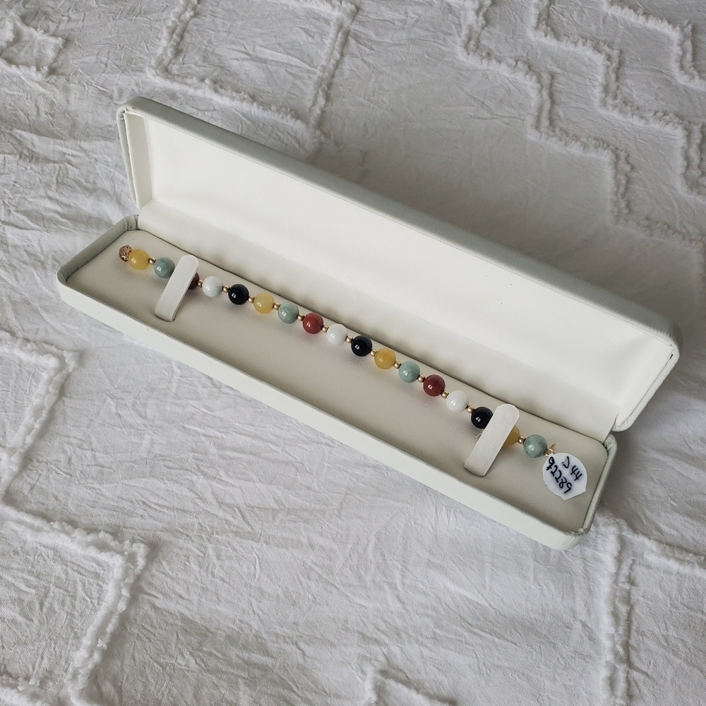 14K Gold Multicolor Beaded Bracelet